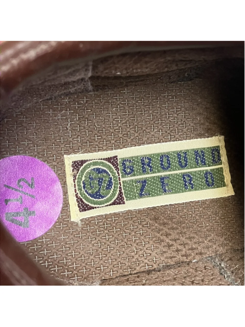 NEW Ground Zero Boys Brown Leather Tie Shoes Size 4 1/2 School Rugged Casual